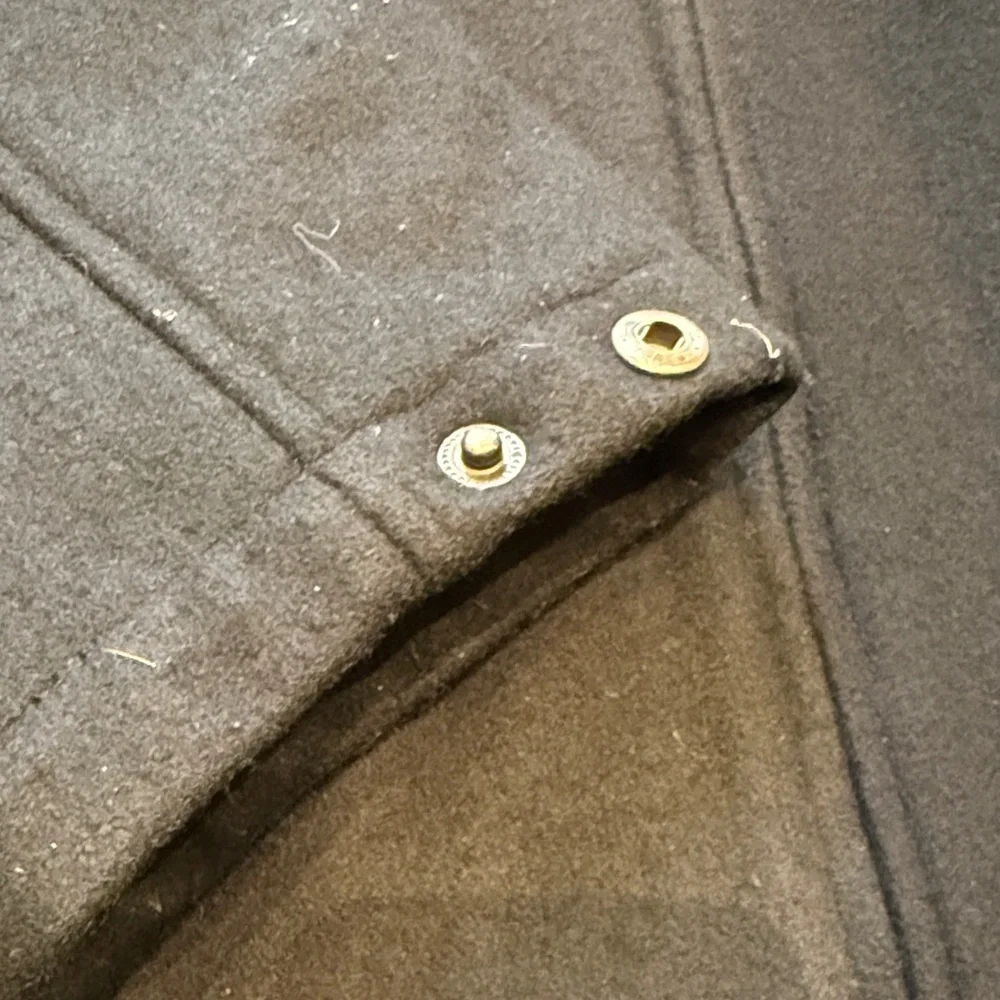 Van Heusen Classic Black Collar Pea Coat, Zip Front, Wool Blend, Size XXL